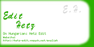 edit hetz business card